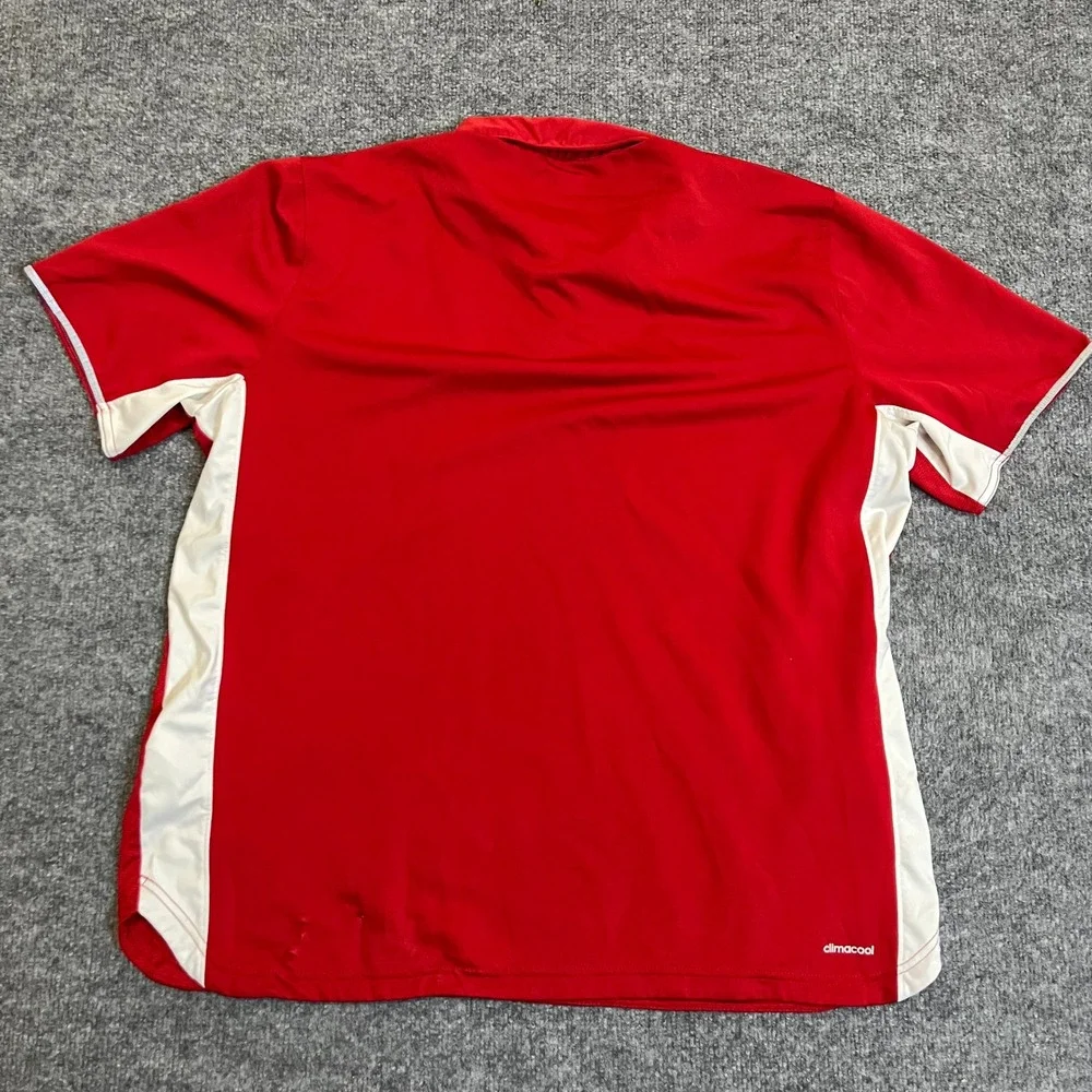 Adidas Polo Mens Size XL Red Climacool Athletic Short Sleeve Golf Shirt